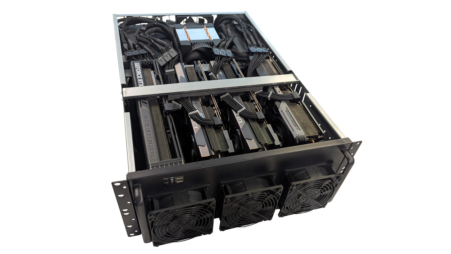 K-AI 96 Rome 4090 2644TOPS — 4× RTX 4090 tehisintellekti järeldusserver