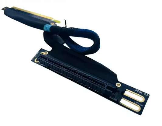 PCIe 4.0 ×16 Riser Cable 40 cm — 90° Angled, Right-Out / Left-In
