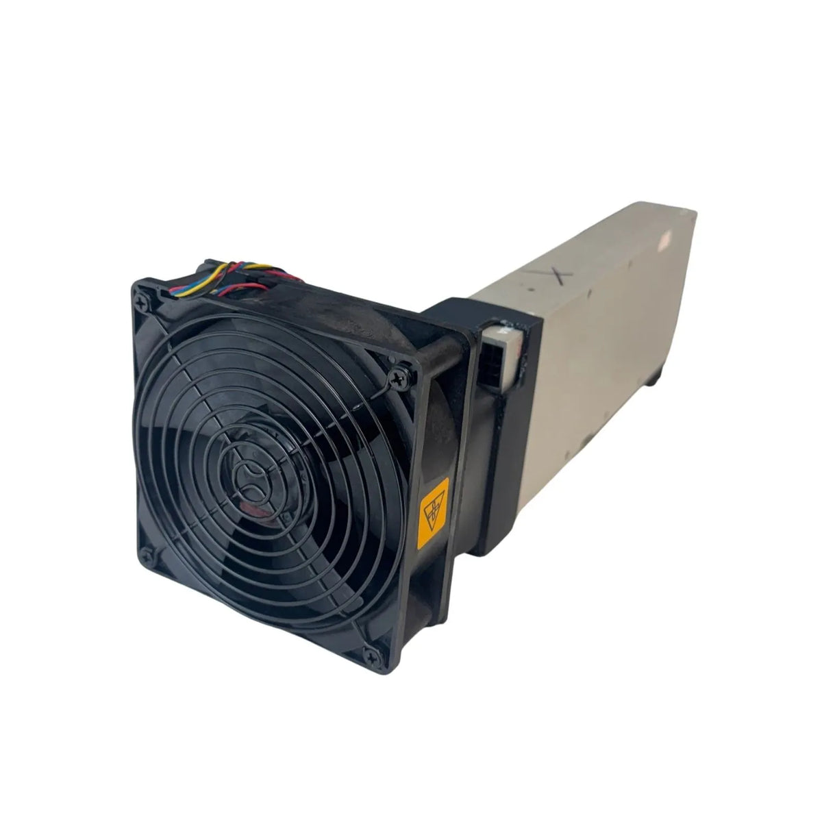 HX Cooler Kit front view - 120 mm PWM fan and manifold shroud mounted on an NVIDIA CMP 170HX GPU