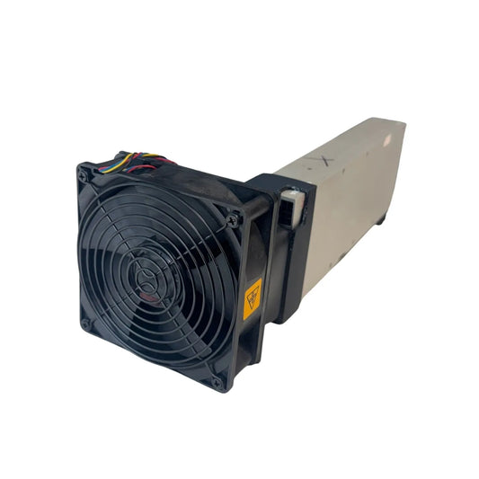 HX Cooler Kit front view - 120 mm PWM fan and manifold shroud mounted on an NVIDIA CMP 170HX GPU