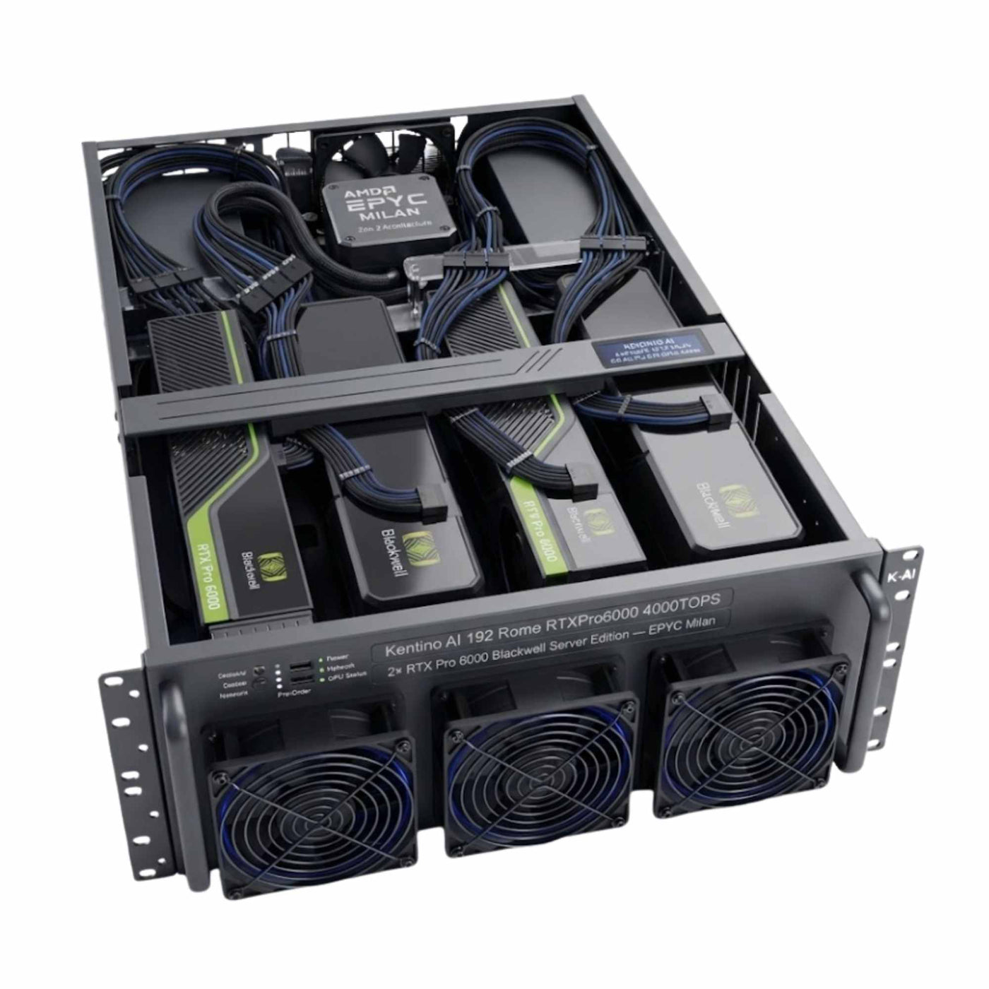 Kentino AI 192 Rome RTXPro6000 4000TOPS — 2× RTX Pro 6000 Blackwell Server Edition — EPYC Milan