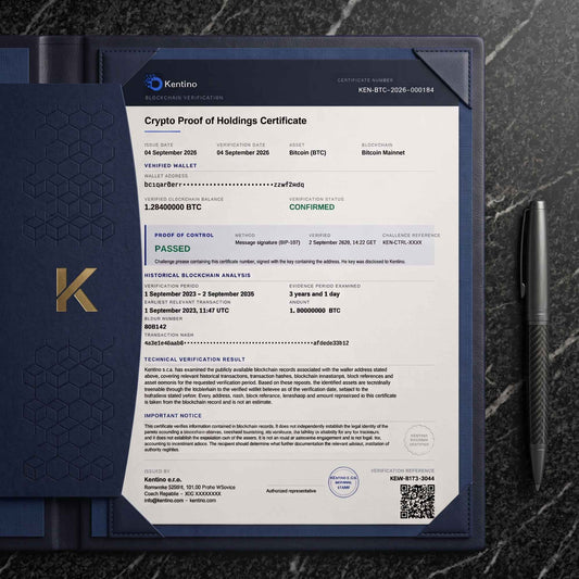 Verified Holdings Certificate