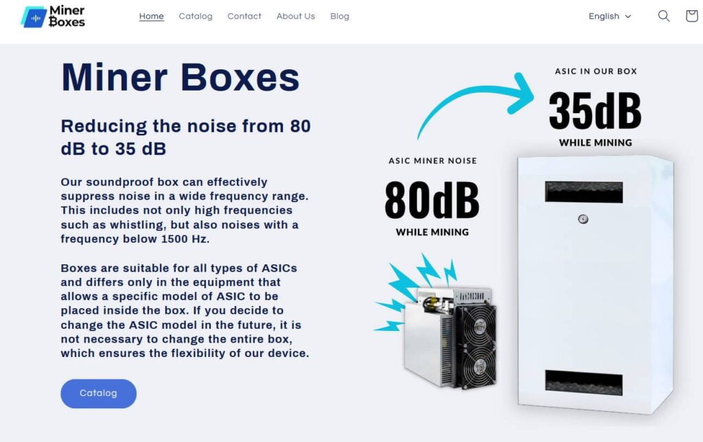 Miner boxes to reduce noise of ASIC miners